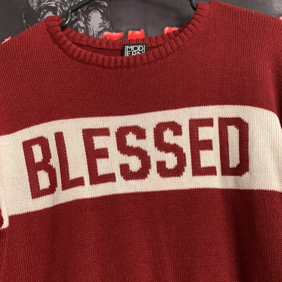 Blessed Burgundy Knit Sweater - Picture 2 of 5